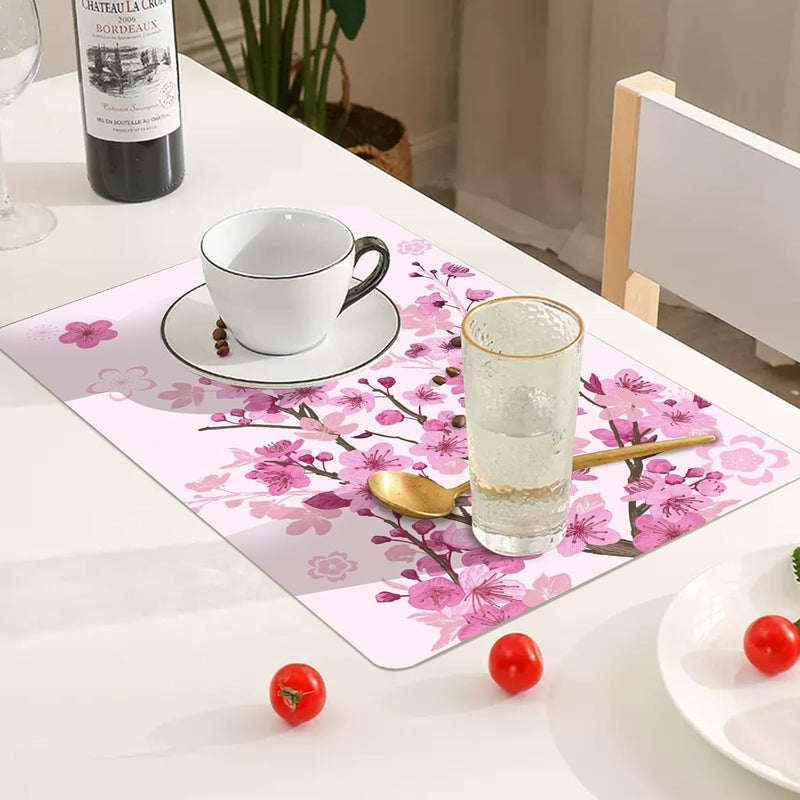 WRAPAHOLIC 50 Sheets Sakura Floral Paper Place Mats  11 x 17 Inch Disposable Placemat Cherry Blossom Decorative Paper Table Mats for Dinner Table Setting Party Supplies - Image 4