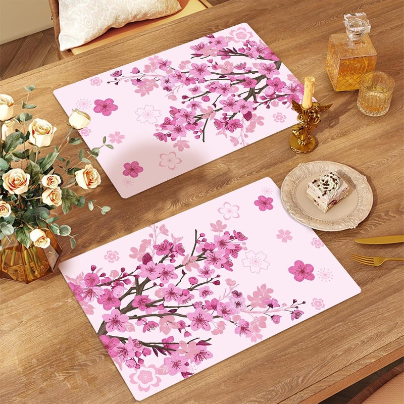 WRAPAHOLIC 50 Sheets Sakura Floral Paper Place Mats  11 x 17 Inch Disposable Placemat Cherry Blossom Decorative Paper Table Mats for Dinner Table Setting Party Supplies - Image 3