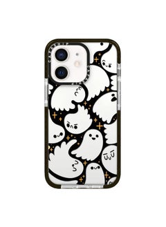 For iPhone 12 Simple Illustration Pattern Full Coverage Phone Case(Ghost B)