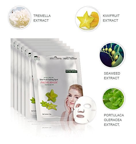 Mond'sub MONDSUB Star Fruit Beauty Skin Care Face Sheet Facial Masks with Natural Extract Improving Vigor Skin 25gm each for Women and Men Pack of 5 - Image 3