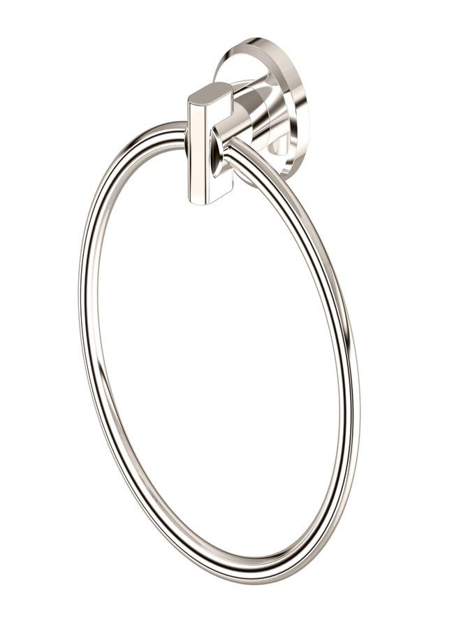 Gatco 5472 Locke Towel Ring, Polished Nickel - Image 1