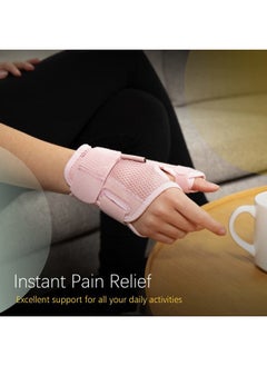 BraceUP Thumb Splint Brace Right Left Hand Women and Men, Spica Splint, CMC Thumb Brace with Thumb Support, for Arthritis, Tendonitis, Carpal Tunnel Pain Relief and Thumb Sprain (Pink)  - Image 2