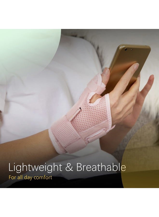 BraceUP Thumb Splint Brace Right Left Hand Women and Men, Spica Splint, CMC Thumb Brace with Thumb Support, for Arthritis, Tendonitis, Carpal Tunnel Pain Relief and Thumb Sprain (Pink)  - Image 3
