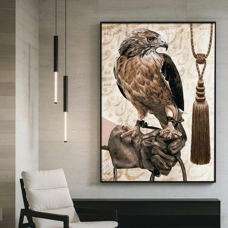 Marktna One canvas painting with a Najdi art design and a hollow frame, measuring (40×60), one piece - Image 2