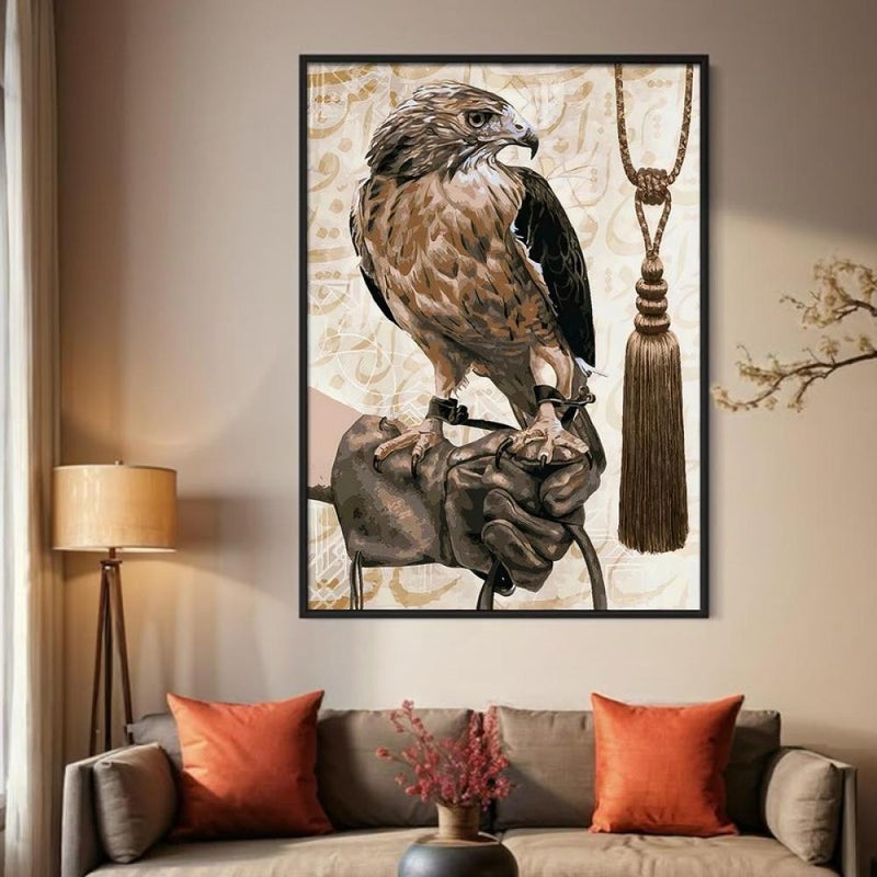 Marktna One canvas painting with a Najdi art design and a hollow frame, measuring (40×60), one piece - Image 1