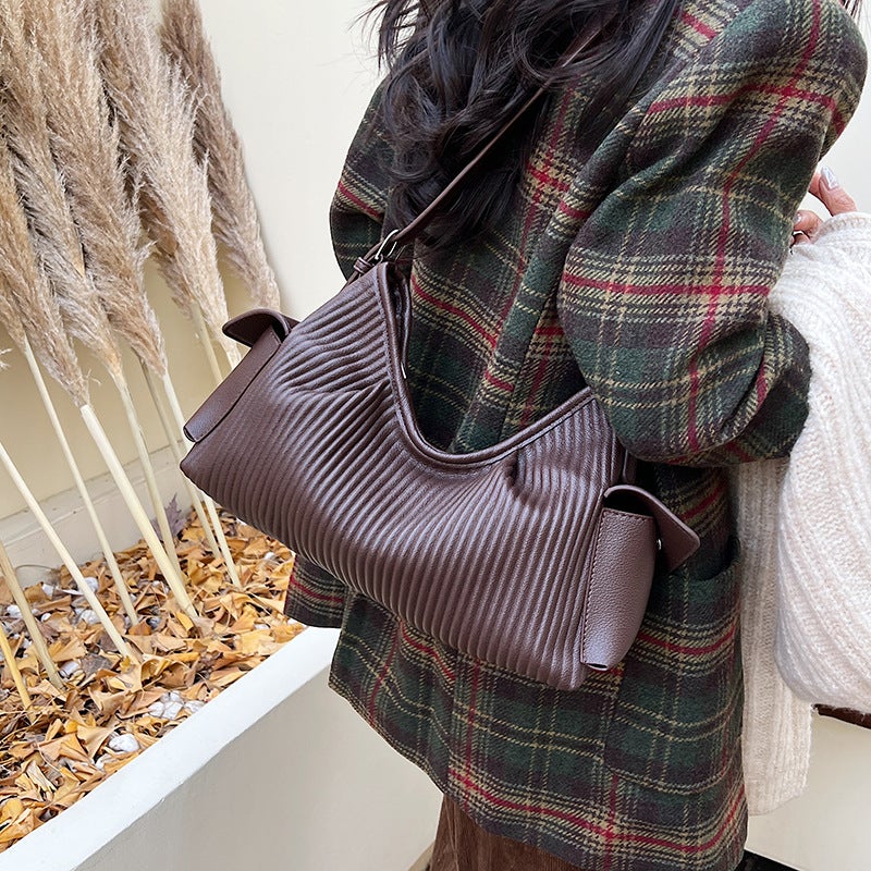 Women's Casual Striped Shoulder Bag - Image 4