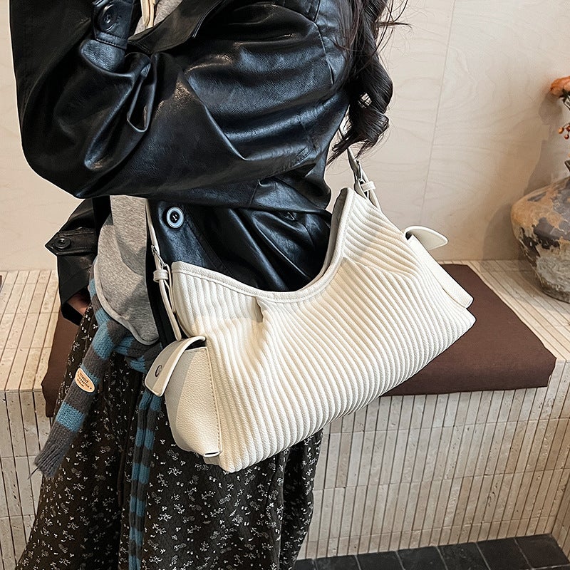 Women's Casual Striped Shoulder Bag - Image 5