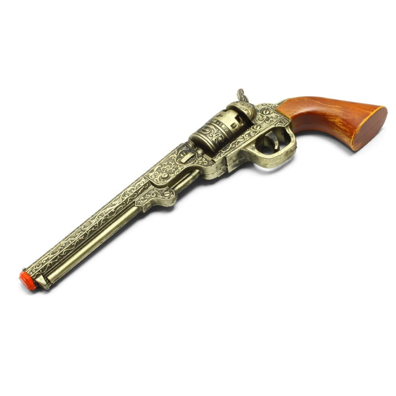 LALAPORT 13-Inch Decorative Western Classic Revolver Style, Body SMB-110 with Ornate Engravings, Suitable for Decoration, Collecting, Costuming and Cosplay, Role-Playing, Halloween (Gold) - Image 3