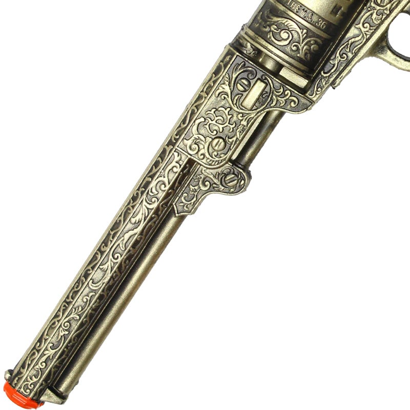 LALAPORT 13-Inch Decorative Western Classic Revolver Style, Body SMB-110 with Ornate Engravings, Suitable for Decoration, Collecting, Costuming and Cosplay, Role-Playing, Halloween (Gold) - Image 5
