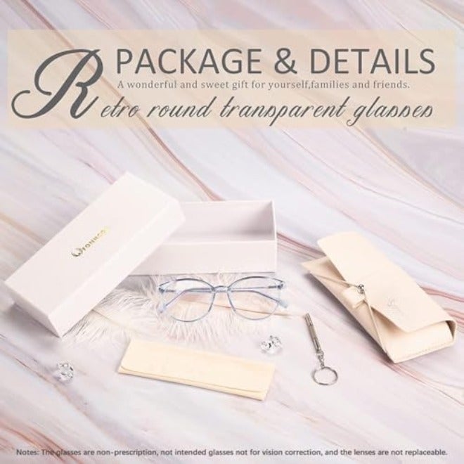 FONHCOO Stylish Blue Light Glasses Women Men Eyeglasses, TR90 Fashion Round Transparent Eye Glasses (Matt Coffee) - Image 4