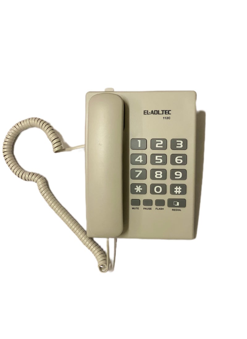 EL-Adl.Tec EL-ADLTECH 112C Corded Heavy Duty Telephone with Dial Tone Last Number Redial Flash Function Pause Function and Mute Function  - Image 1