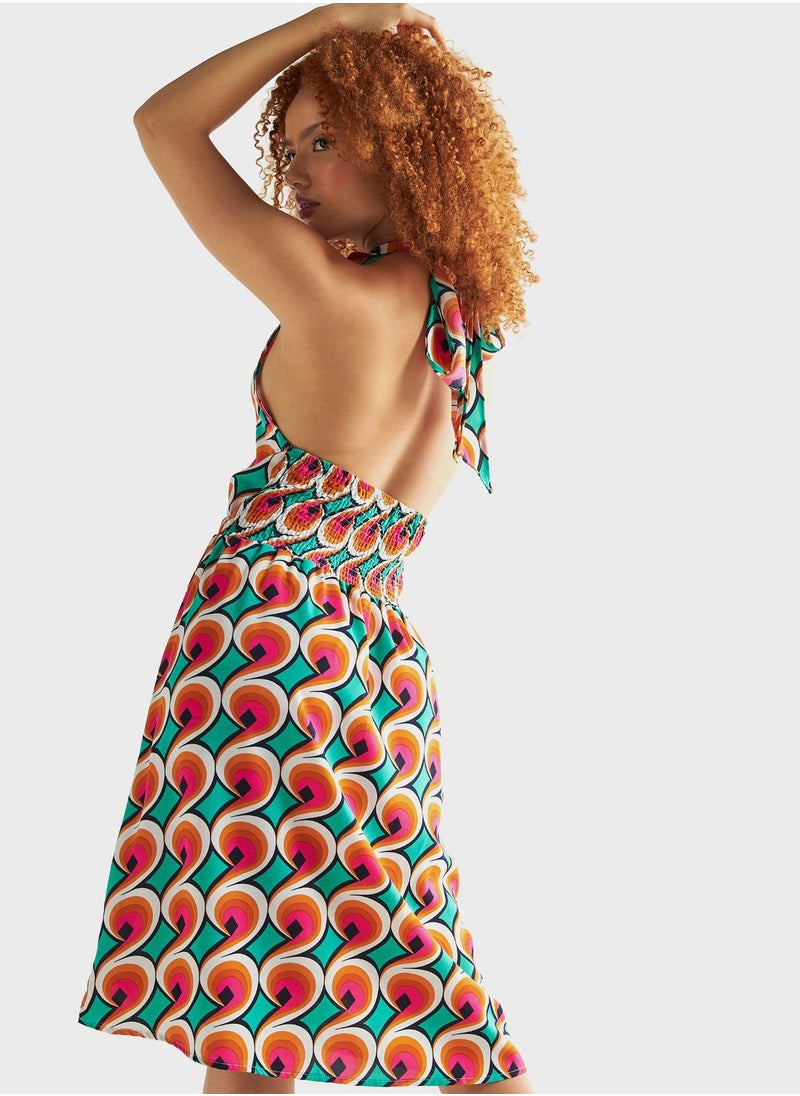 FAV - Halter Neck Printed Dress - Image 1