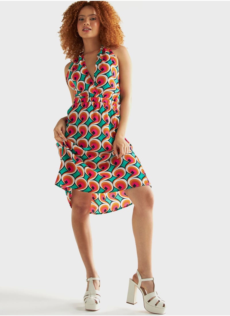 FAV - Halter Neck Printed Dress - Image 1
