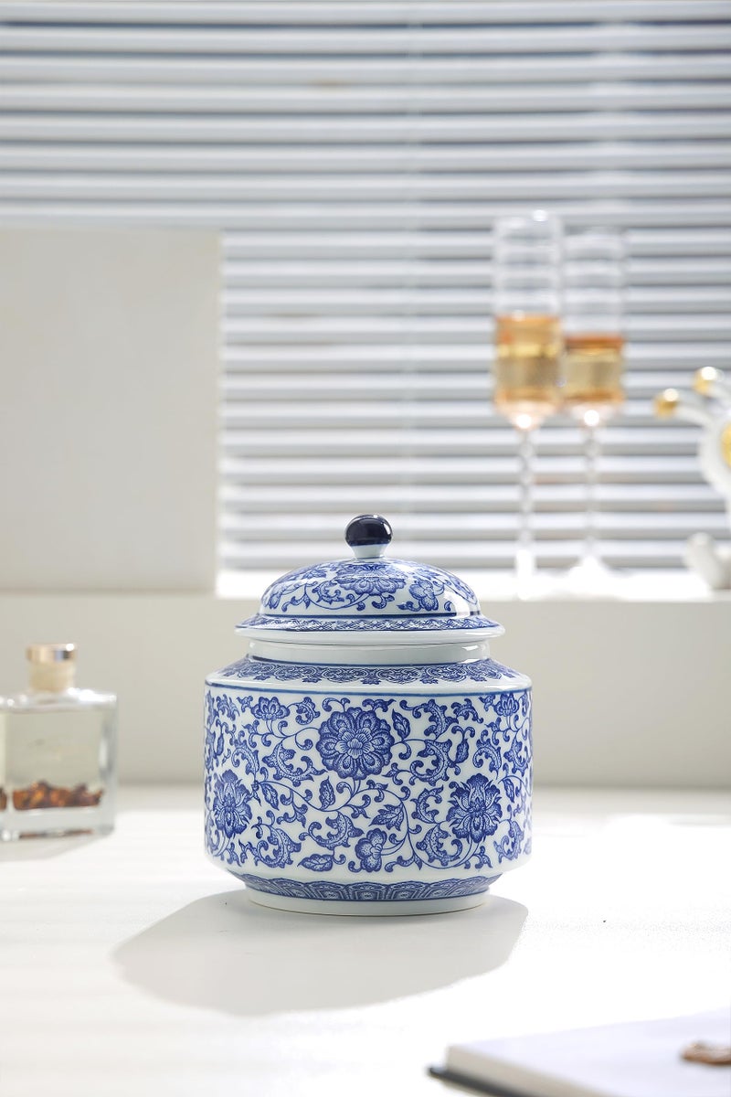 GaLouRo Blue and White Ginger Jar, Chinoiserie Vase, Small Chinoiserie Porcelain for Home DÃ©cor, Ginger Jar Vase Decor for Living Room, Shelf, Table, 7.5â€H - Image 5