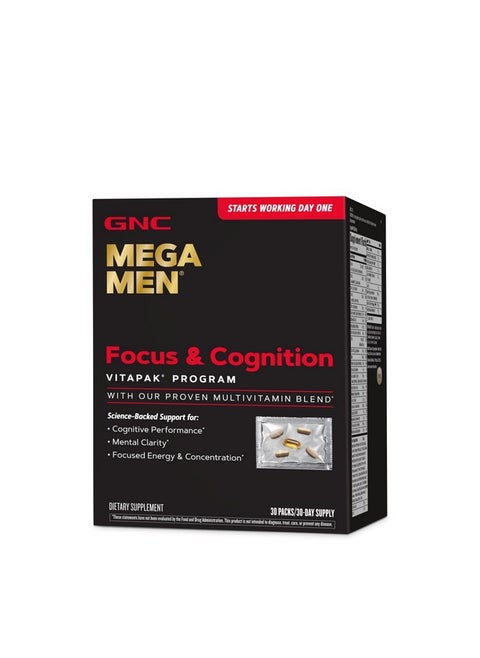GNC Mega Men Focus & Cognition Vitapak Program | 30 Servings