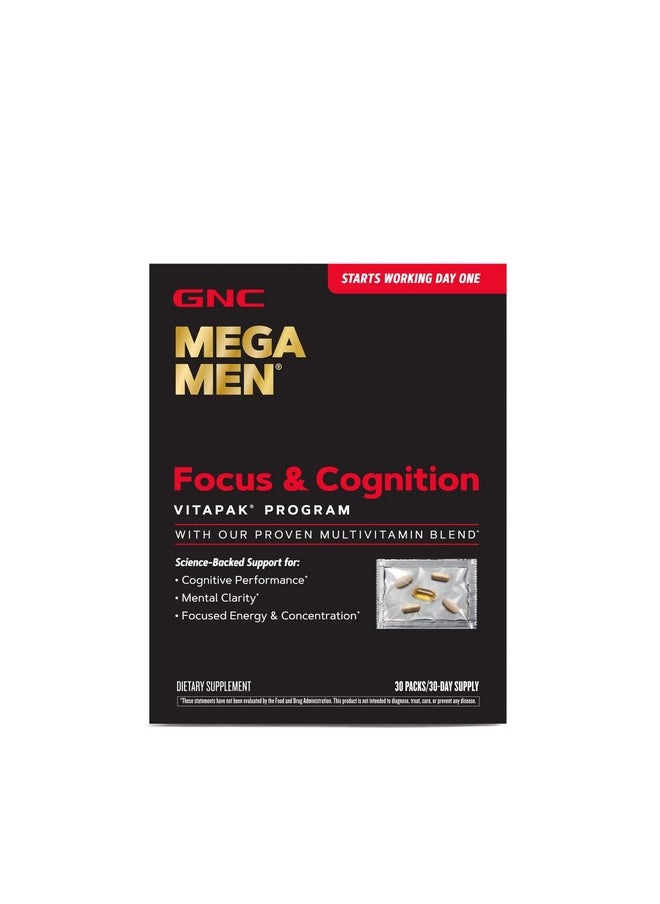 GNC - GNC Mega Men Focus & Cognition Vitapak Program | 30 Servings - Image 1
