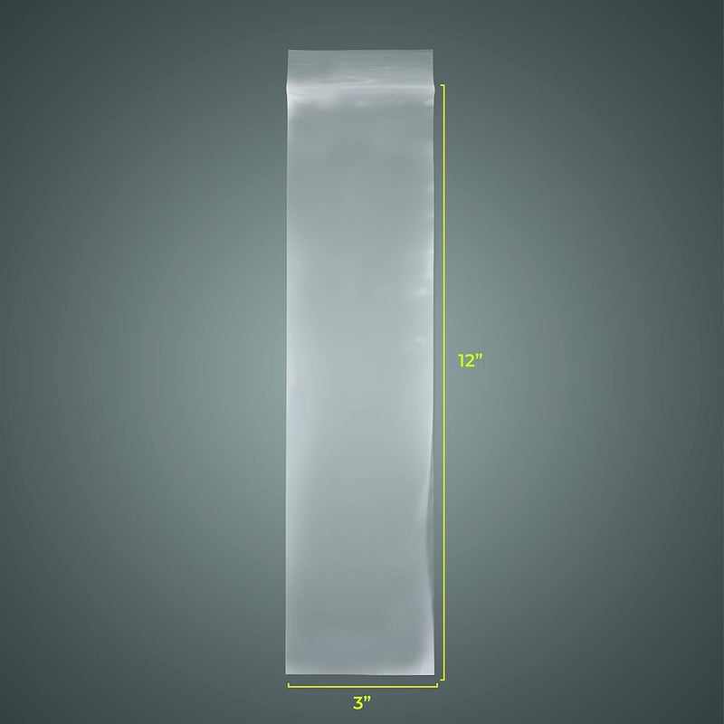 SNL Quality Zipper Lock Reclosable Clear Disposable Plastic Bags, Strong | 3" X 12" - 2 MIL - 100 Bags - Image 2