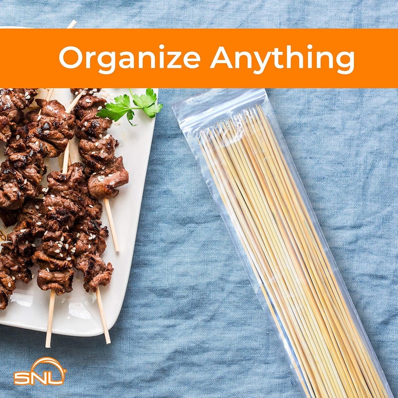 SNL Quality Zipper Lock Reclosable Clear Disposable Plastic Bags, Strong | 3" X 12" - 2 MIL - 100 Bags - Image 3