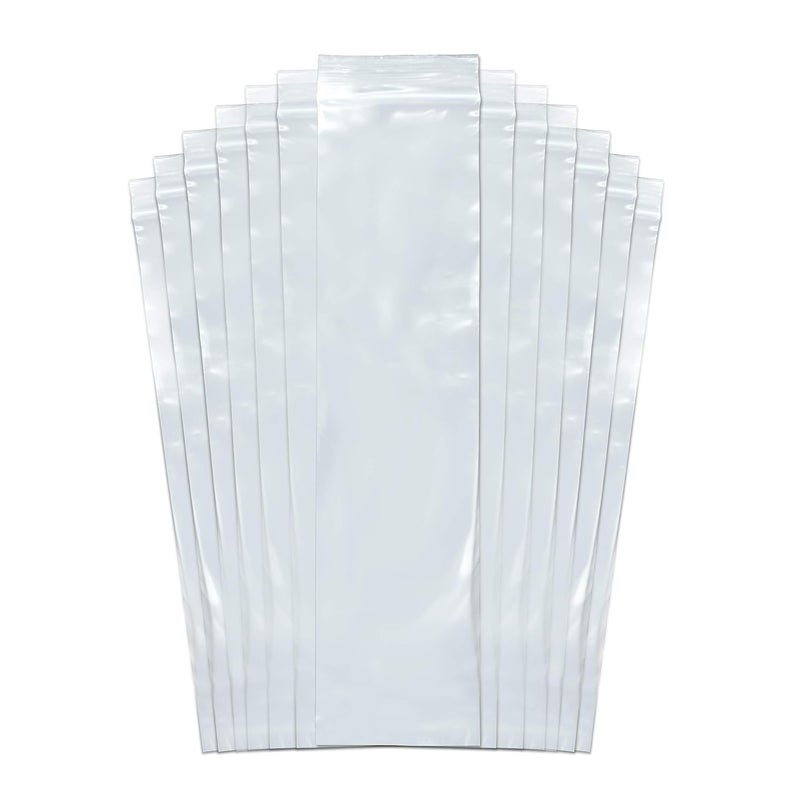 SNL Quality Zipper Lock Reclosable Clear Disposable Plastic Bags, Strong | 3" X 12" - 2 MIL - 100 Bags - Image 1