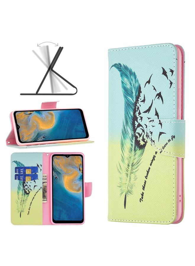 Case For ZTE Blade A51 Colored Drawing Pattern Leather Phone Case