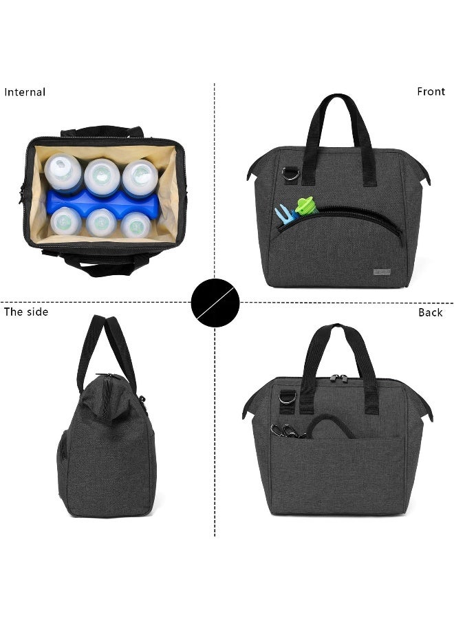 LUXJA حقيبة تبريد حليب الثدي LUXJA مع حزمة ثلج (تتسع لـ 6 زجاجات، حتى 9 أونصات) - Image 3