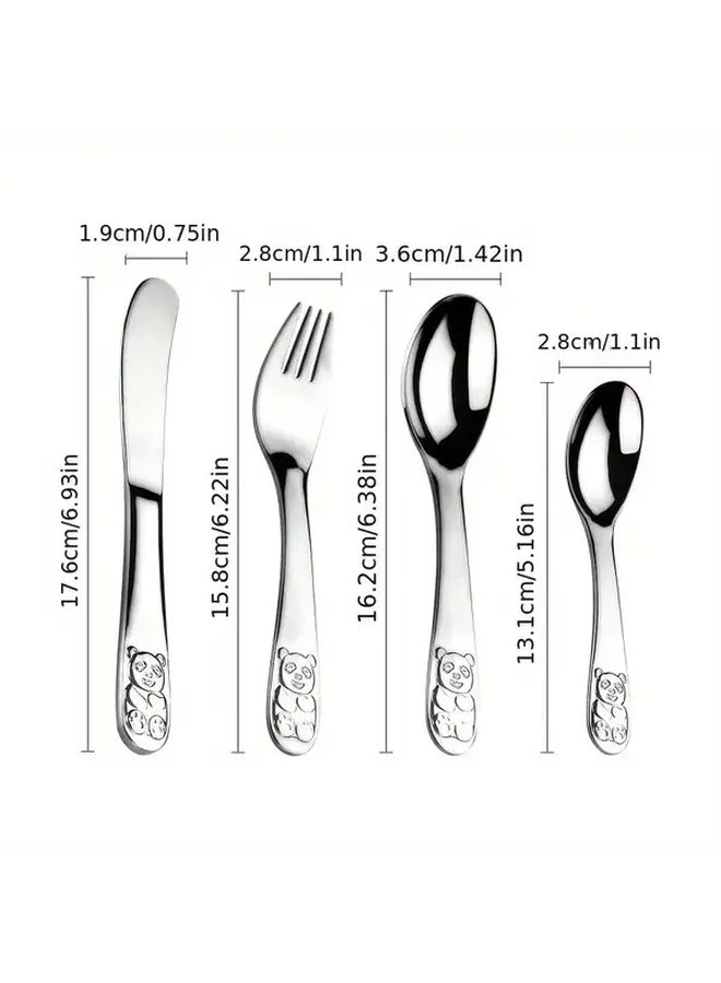 Silvery Stainless Steel Cutlery Set Engraved Dining Gift Kitchens Tableware - Image 4