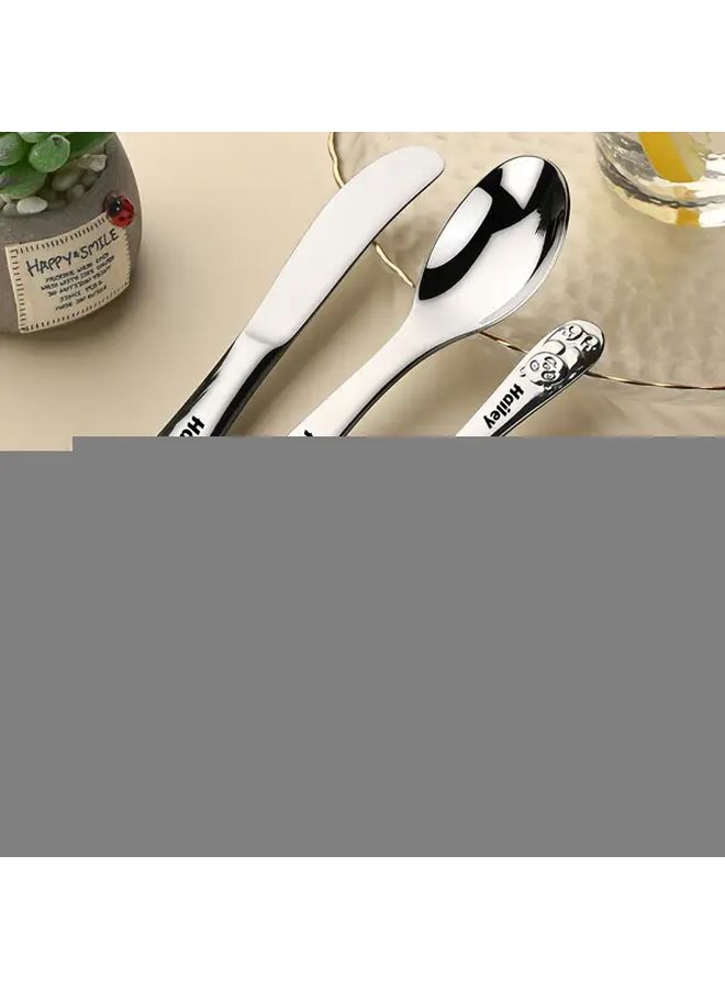 Silvery Stainless Steel Cutlery Set Engraved Dining Gift Kitchens Tableware - Image 2
