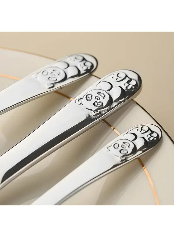 Silvery Stainless Steel Cutlery Set Engraved Dining Gift Kitchens Tableware - Image 3