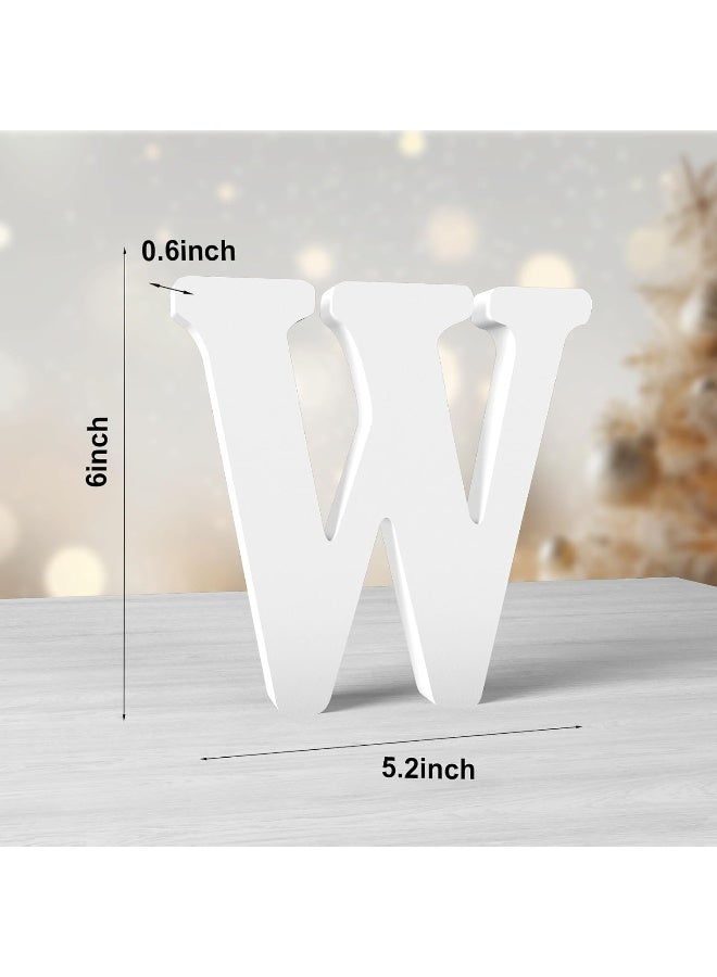 TPGP حروف خشبية بيضاء بطول 6 بوصات - حروف خشبية غير مشغولة لتزيين الجدران ومشاريع الحرف اليدوية - Image 2