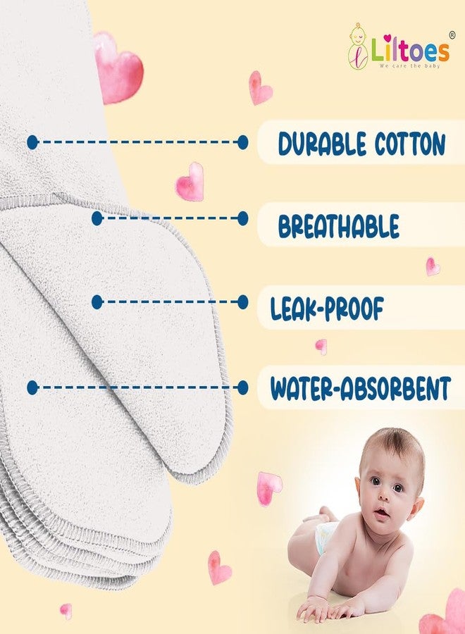 LILTOES SmartDry 5-Layer Booster Pads for Cloth Diaper | High Absorbent 5 Layer Washable and Reusable | Wet Free Booster Inserts | The Ultimate Baby Cloth Diaper Soaker Inserts Pack Of 12 - Image 3
