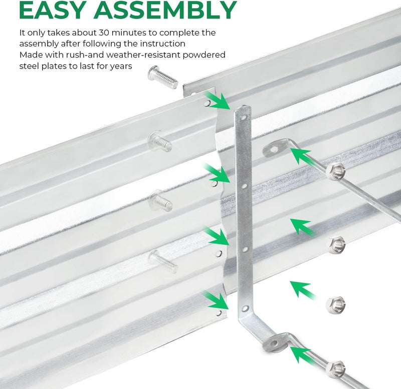iPower iPower Galvanized Raised Garden Bed Adjustable Size Metal Planter Box Steel Kit with Metal Stake to Fix for Flowers Vegetables and Herb 8x4x1ftSilver  - Image 5