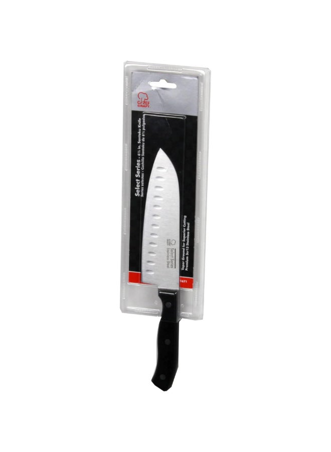 Chef Craft Select Series Premium Stainless Steel Santoku Knife Black and Silver 6.5 Inch 21671 - Image 2