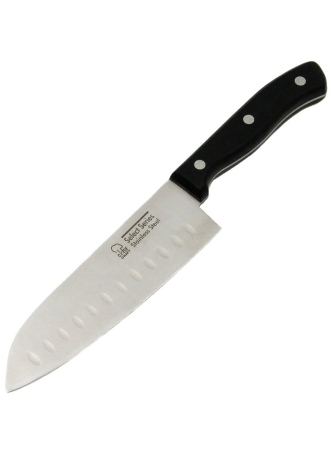 Chef Craft Select Series Premium Stainless Steel Santoku Knife Black and Silver 6.5 Inch 21671 - Image 1