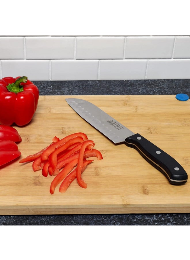 Chef Craft Select Series Premium Stainless Steel Santoku Knife Black and Silver 6.5 Inch 21671 - Image 5