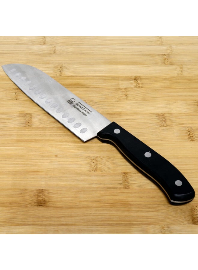 Chef Craft Select Series Premium Stainless Steel Santoku Knife Black and Silver 6.5 Inch 21671 - Image 3