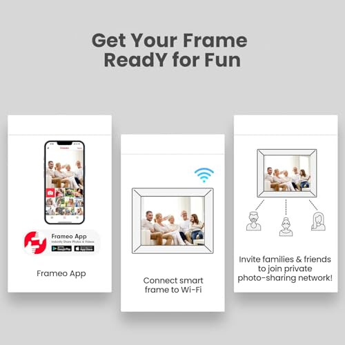 Youyu Frameo Digital Picture Frame 10.1 Inch Smart WiFi Digital Photo Frame, IPS Touch Screen, 32GB, Electronic Slideshow, Load from Phone App, Auto-Rotate, for Grandparents & Mothers Day - Image 3