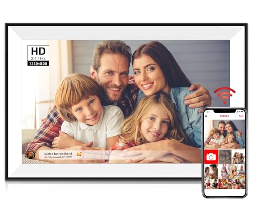 Youyu Frameo Digital Picture Frame 10.1 Inch Smart WiFi Digital Photo Frame, IPS Touch Screen, 32GB, Electronic Slideshow, Load from Phone App, Auto-Rotate, for Grandparents & Mothers Day - Image 1