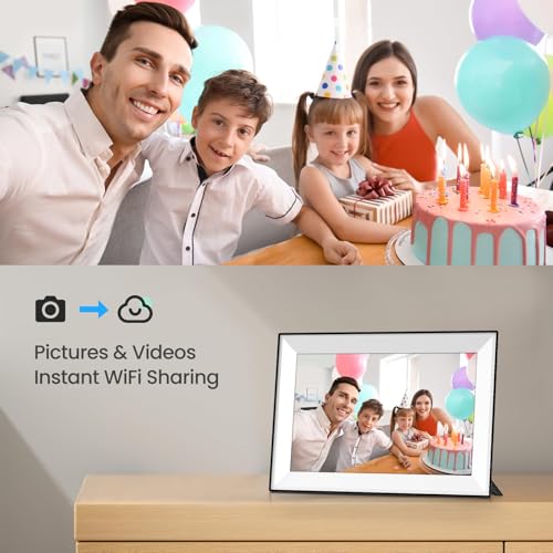 Youyu Frameo Digital Picture Frame 10.1 Inch Smart WiFi Digital Photo Frame, IPS Touch Screen, 32GB, Electronic Slideshow, Load from Phone App, Auto-Rotate, for Grandparents & Mothers Day - Image 5