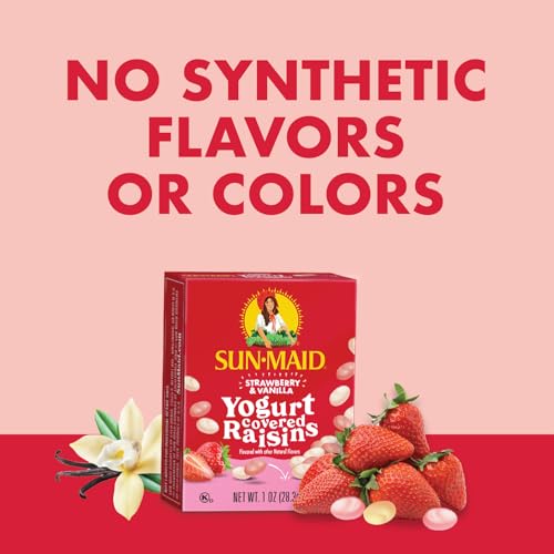 SunMaid Strawberry  Vanilla Yogurt Covered Raisins 6 Pack of 1 oz Snack Packs  Healthy Snacks for Kids School Snacks - Image 5