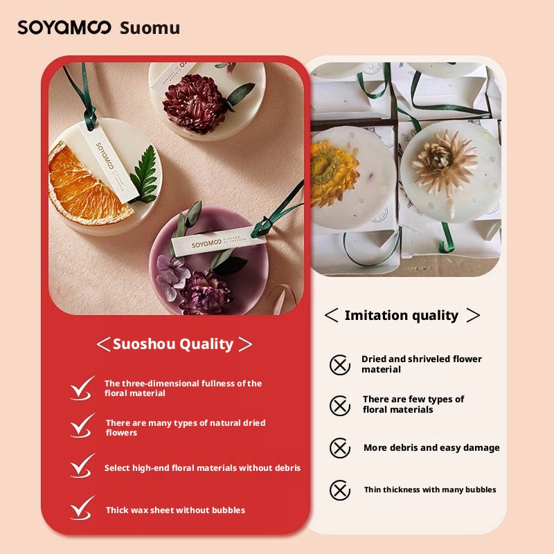 Floral Aromatherapy Wax Tablet Hanging Solid Fragrance for Wardrobe Car Home Gift - Image 3
