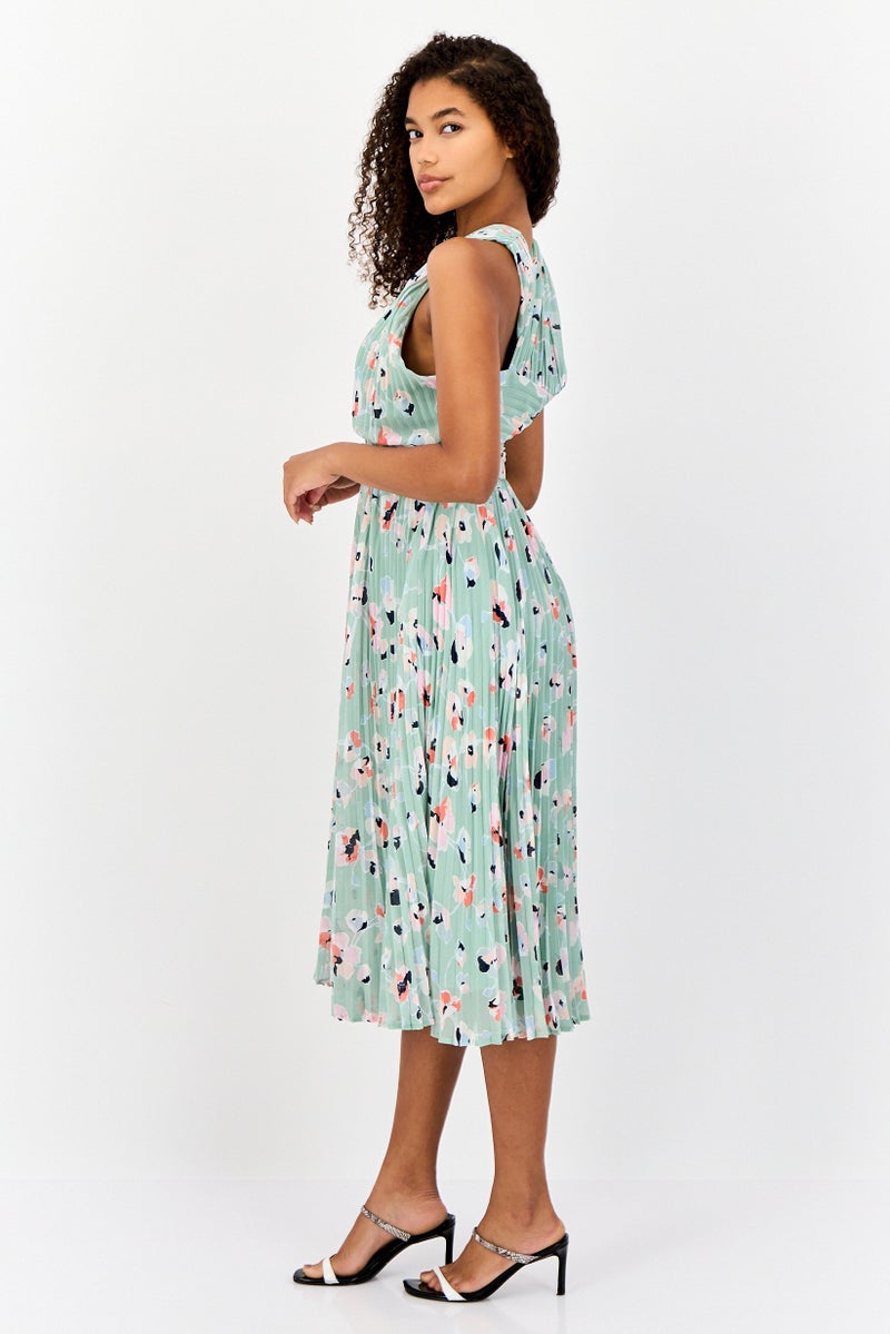 Phase Eight Women Pleated Belt Detail Midi Dress, Multicolor - Image 2