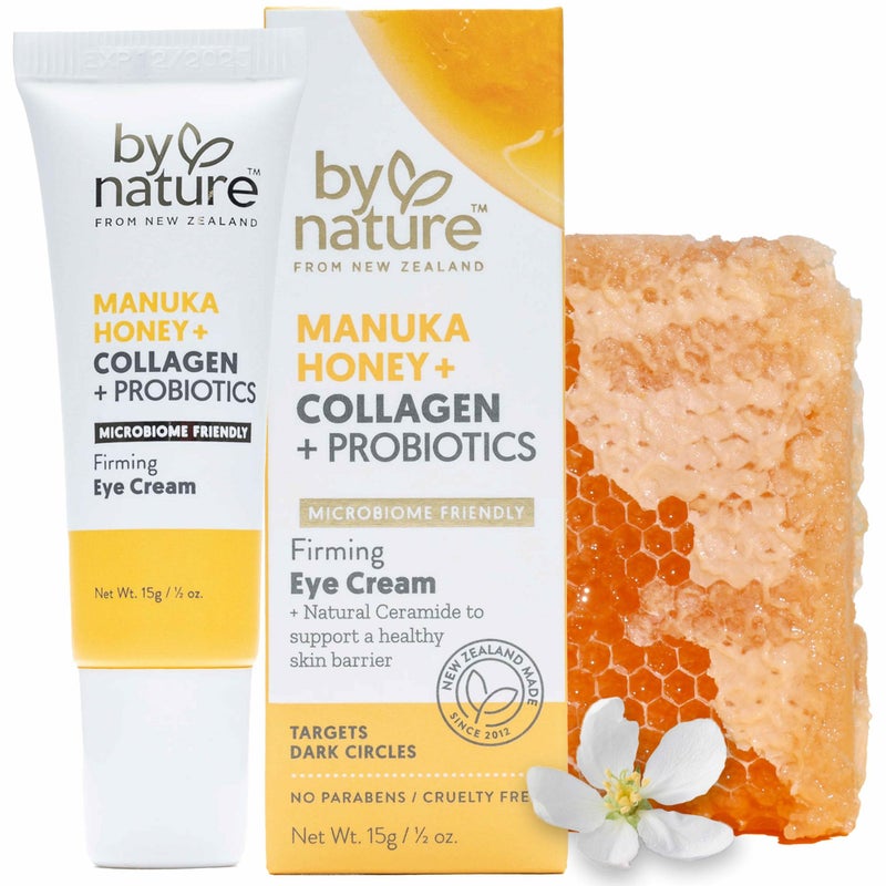 By Nature Eye Cream - Manuka Honey, Collagen, and Probiotics - Hydrating Under Eye Cream for Dark Circles - Skincare from New Zealand - .5oz - Image 1