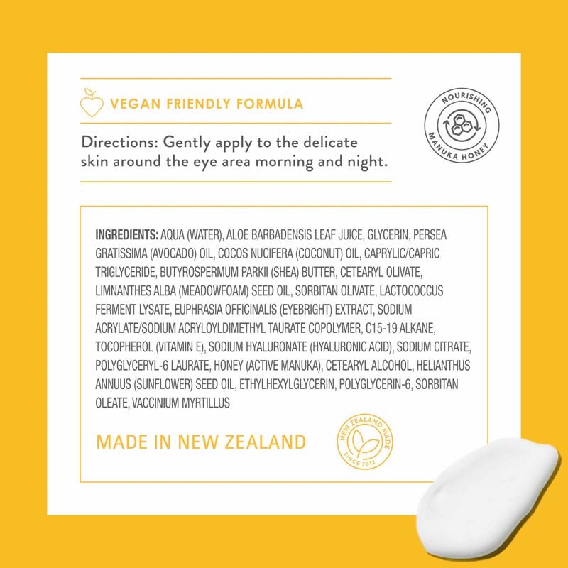 By Nature Eye Cream - Manuka Honey, Collagen, and Probiotics - Hydrating Under Eye Cream for Dark Circles - Skincare from New Zealand - .5oz - Image 2