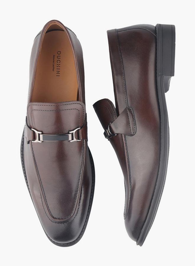 DUCHINI Men Metallic Accent Slip-On Loafers - Image 1