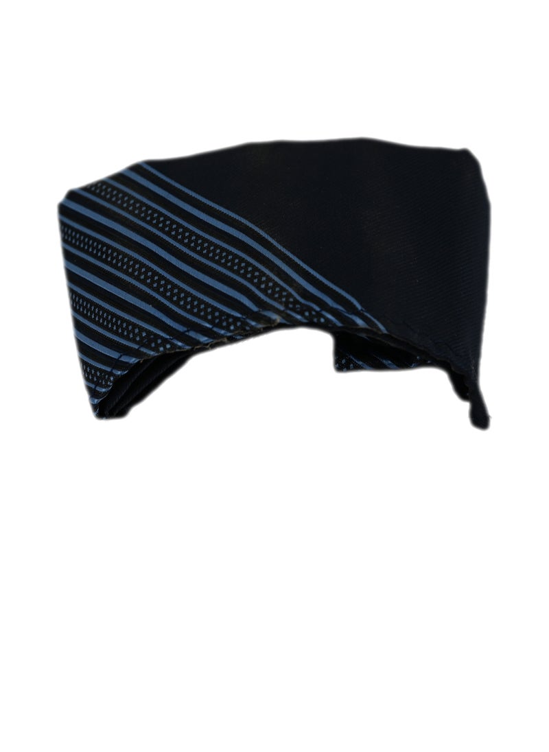 Generic - Blue Tie Gift Set With Pocket Square Cufflinks, Striped Cufflink Handkerchief Set, Pocket Square Cufflinks Mens Blue Tie - Image 1