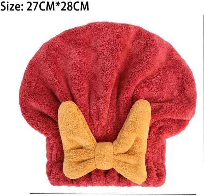 GOTTIDO Microfiber Hair Dry Cap Absorbent Quick Drying Cap Soft Hair Drying Towel Stripe Dry Hair Cap Hair Towel Cap with Bow-Knot Shower Cap for Women and Girls (Sky Blue, Hair Drying Caps) - Image 5