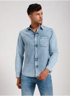 Dennis Lingo Stylish Blue Denim Shirt for Men - Slim Fit, Durable  - Image 2