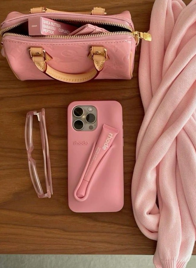 Rhode iPhone 15 Pro Max Silicone Lip Holder for Cell Phone, Lip Gloss Adhesive Sleeve for Phone, Lip Holder Stick-on Phone Case, Back Stick On Holder for Rhode iPhone 15 Pro Max(Ribbon) - Image 3