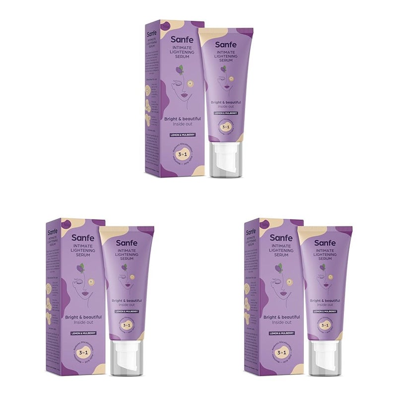 Sanfe Intimate Lightening Serum  50g  For Dark Underarms Inner Thighs Knees And Bikini Area  With Kojic Acid Vitamin C Natural Lemon and Mulberry Extracts Intimate Lightening Serum  50 gms