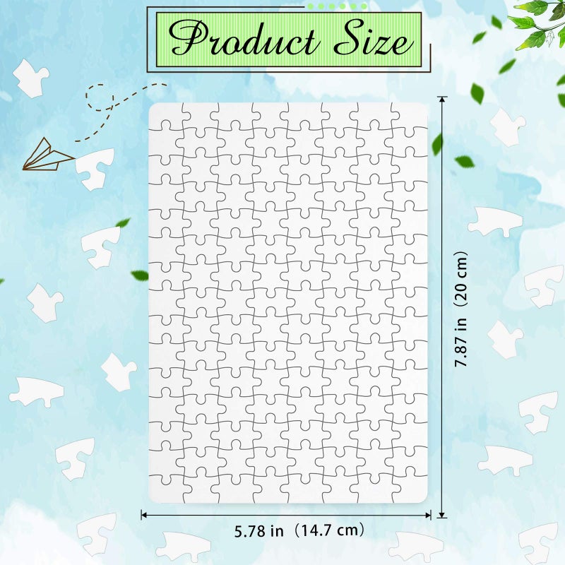 Skylety 6 Sets Sublimation Blanks Puzzles White Jigsaw Puzzle Blank Puzzles DIY Puzzle for Sublimation Transfer Thermal Transfer Heat Press Printing Crafts(A5-80 Style) - Image 2